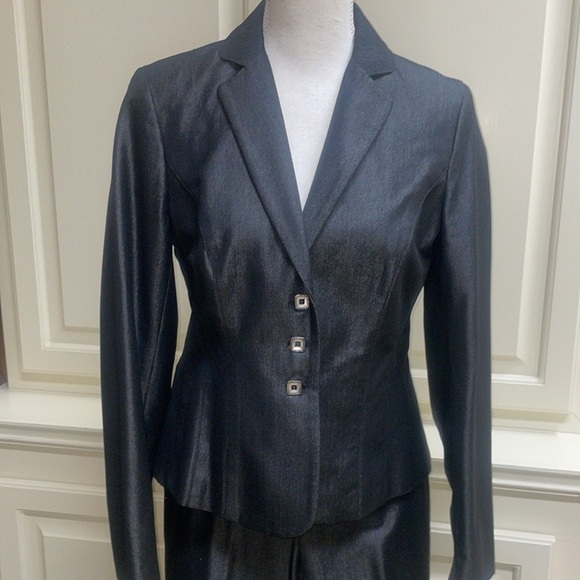 Peace of Cloth 2pc Gray Power Suit in Metallic Graphite Gray Size 6 - Picture 8 of 8